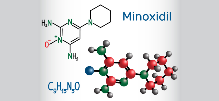 minoxidil-molecule-antihypertensive-vasodilator-medication-used